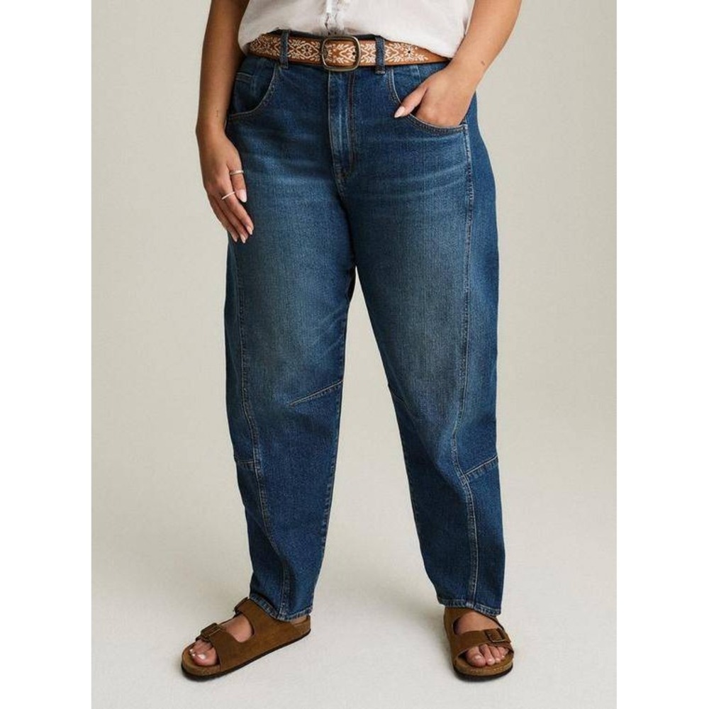 Torrid Festi High Rise Barrel Jeans Blue Denim Womens 12R